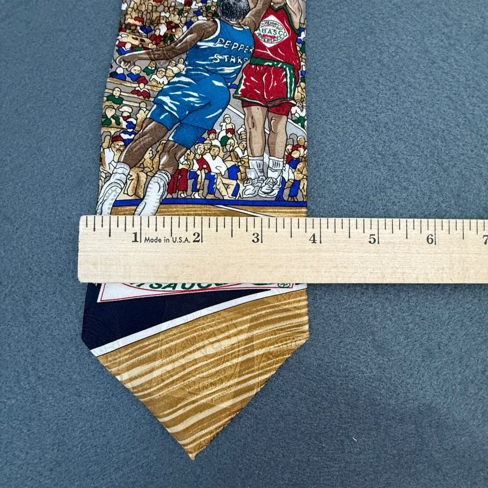 Tabasco Necktie Mens Basketball Novelty Silk Tie Hot Sauce USA Canada Vintage